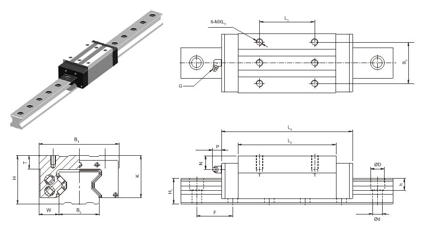 GZB25BAL滑塊、GZB25BAL導(dǎo)軌